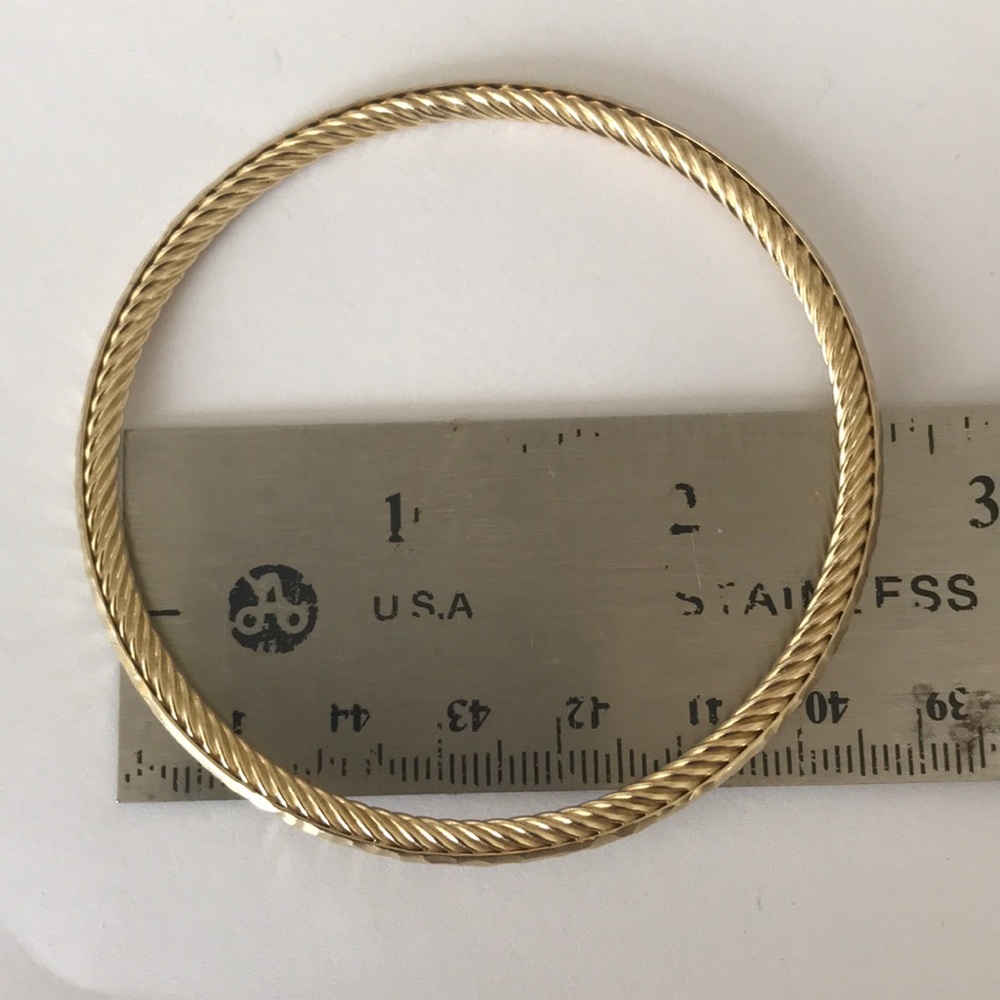 David Yurman 18k Gold Hammered Cable Bracelet - Picture 5 of 8